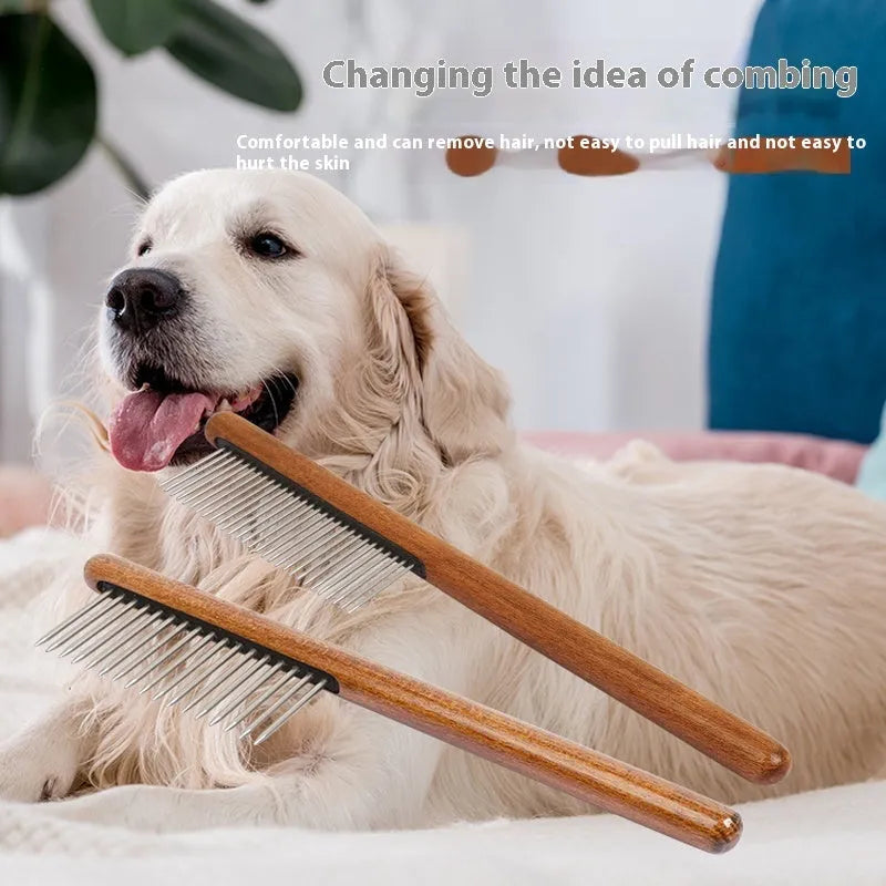 Stainless steel flea comb with dense teeth for dog and cat grooming