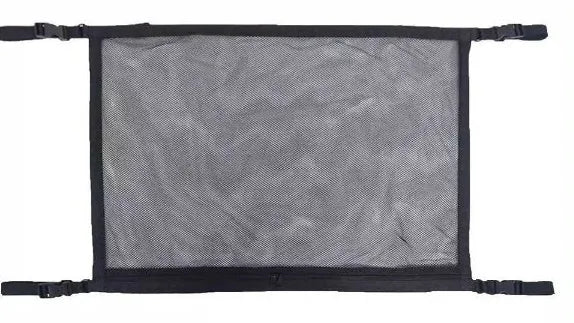 Black hanging car storage bag with double-layer mesh top, non-woven fabric, 60x80cm drawstring version