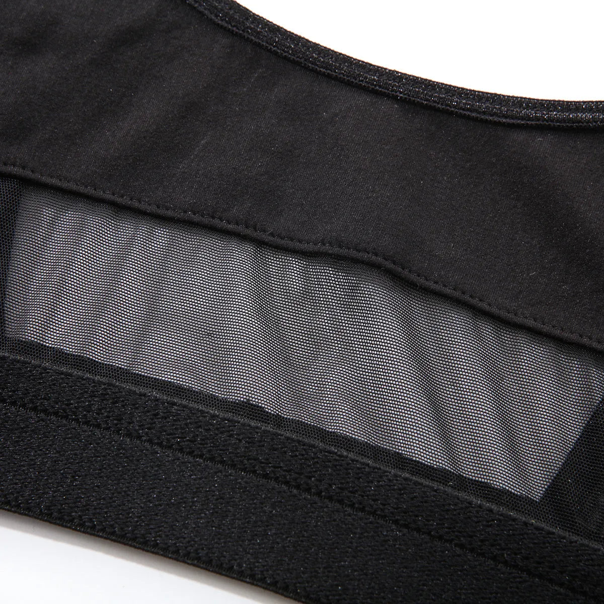 Black women's full cup bra and knicker set with adjustable straps on a white background