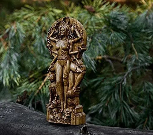 Resin Greek Goddess statue sculpture for altar or garden, 22cm tall in choice of three colours.