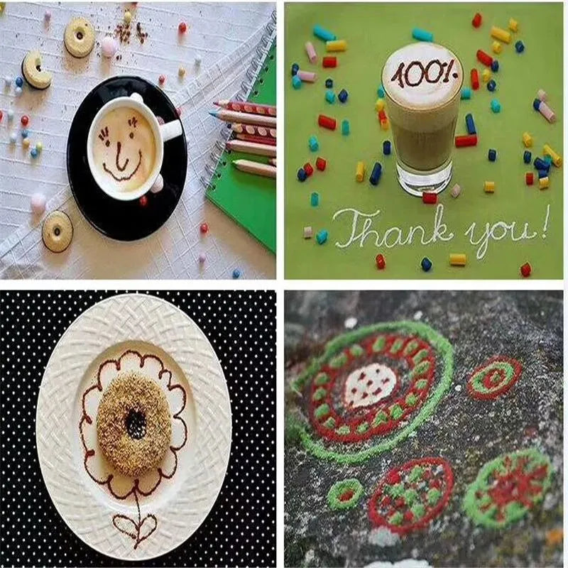 Electric coffee drawing pen in yellow red pink white green colours for food decoration on cake and biscuits