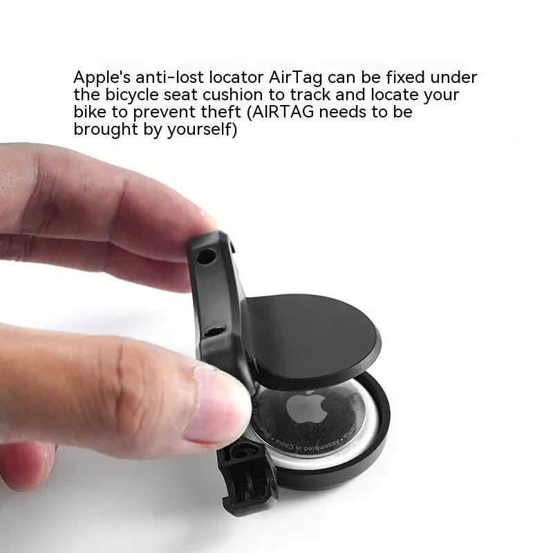 Black ABS plastic bicycle tracking device bracket with anti-theft bolts and installation tools
