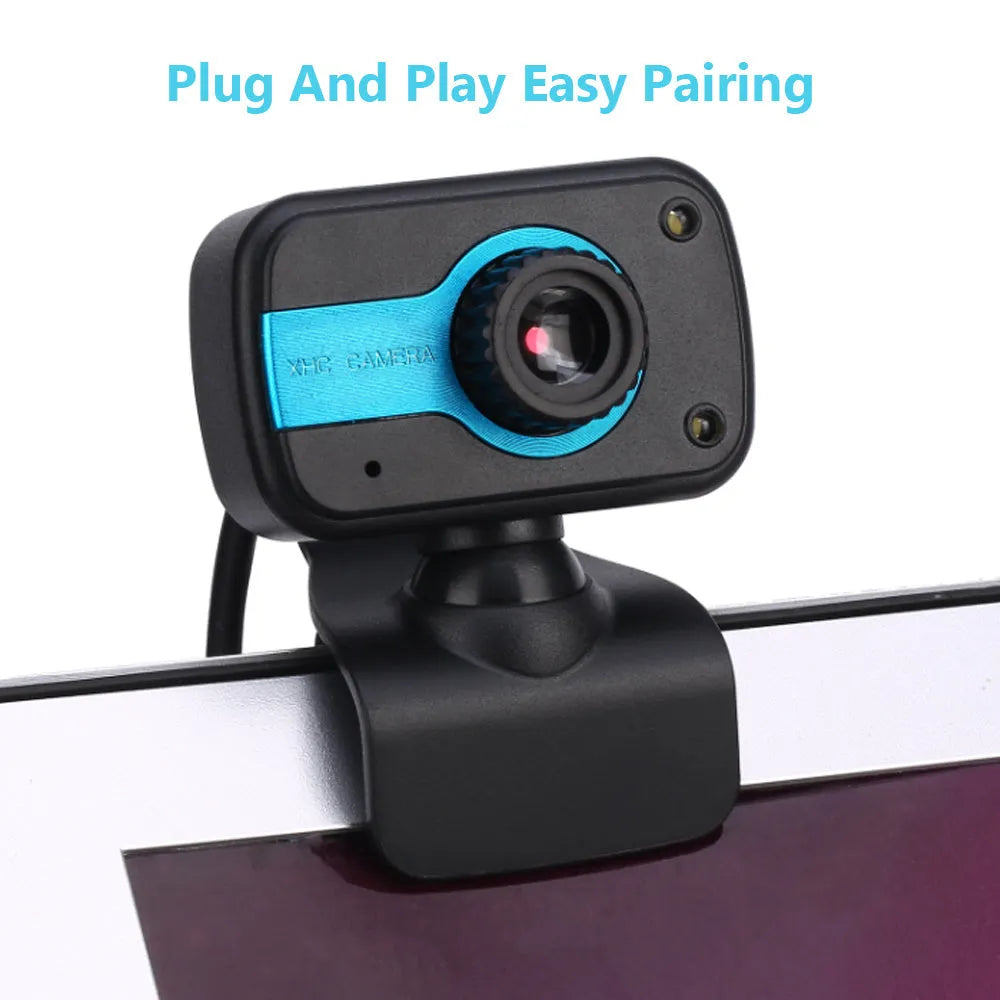 Mini USB driverless video camera with rotating function in blue, red or white colour options
