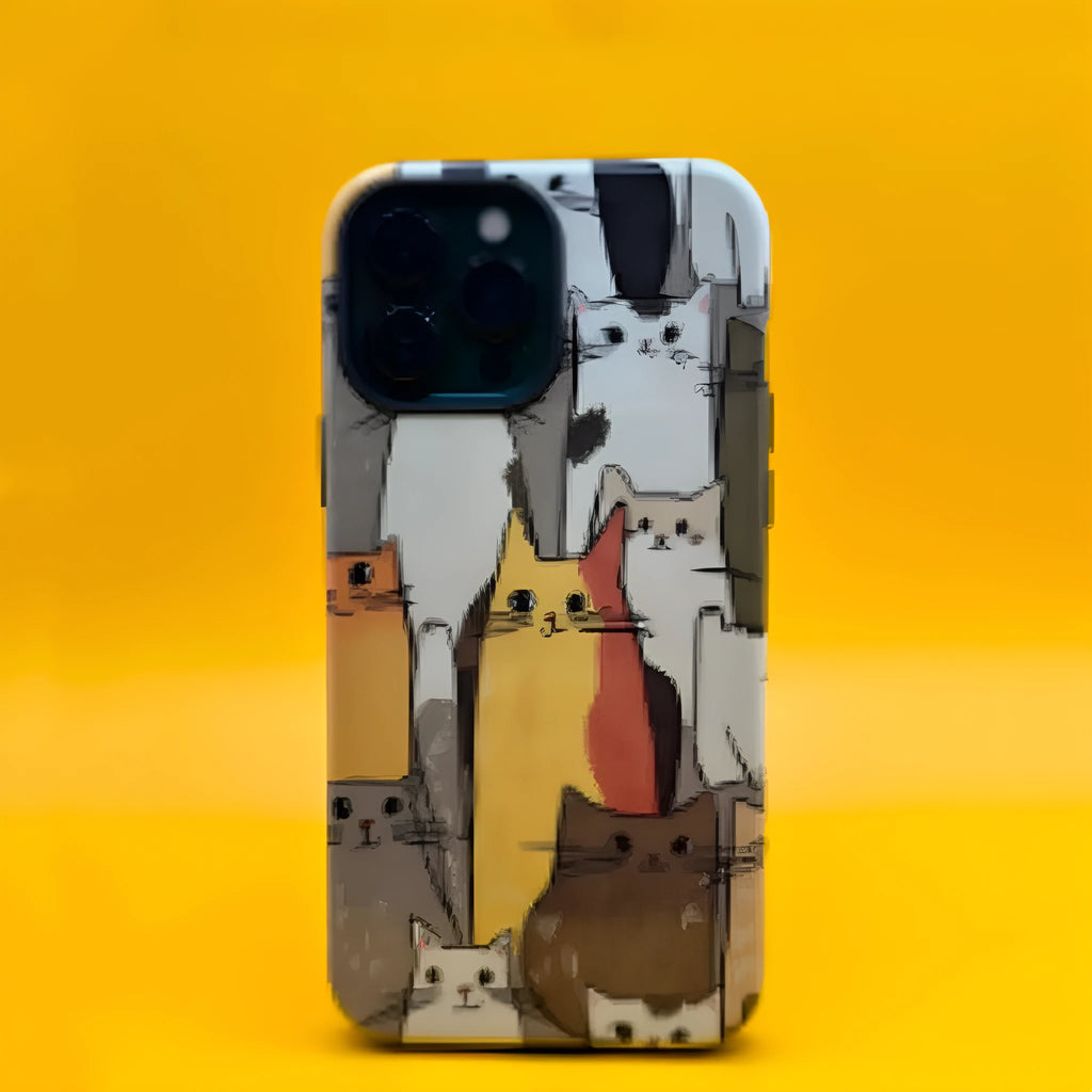 Plastic all inclusive phone case for iPhone 11 to 16 series with heat transfer print design