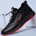 Men's casual street shoes with microfiber upper, rubber sole, and car suture stitching, flat heel, round toe, available in sizes 39-44