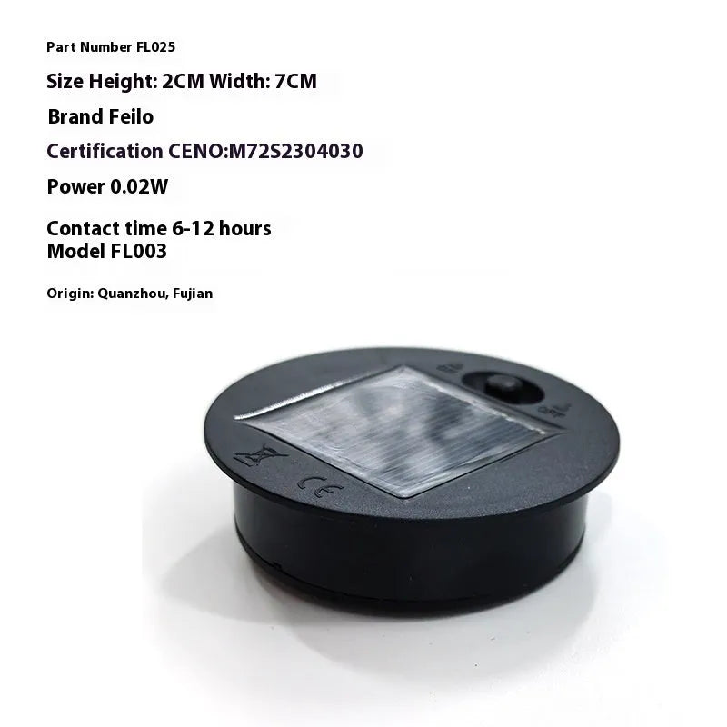 Oval solar LED battery box accessory, 2cm by 7cm, 1.2V 0.02W, IP44, for garden solar lights
