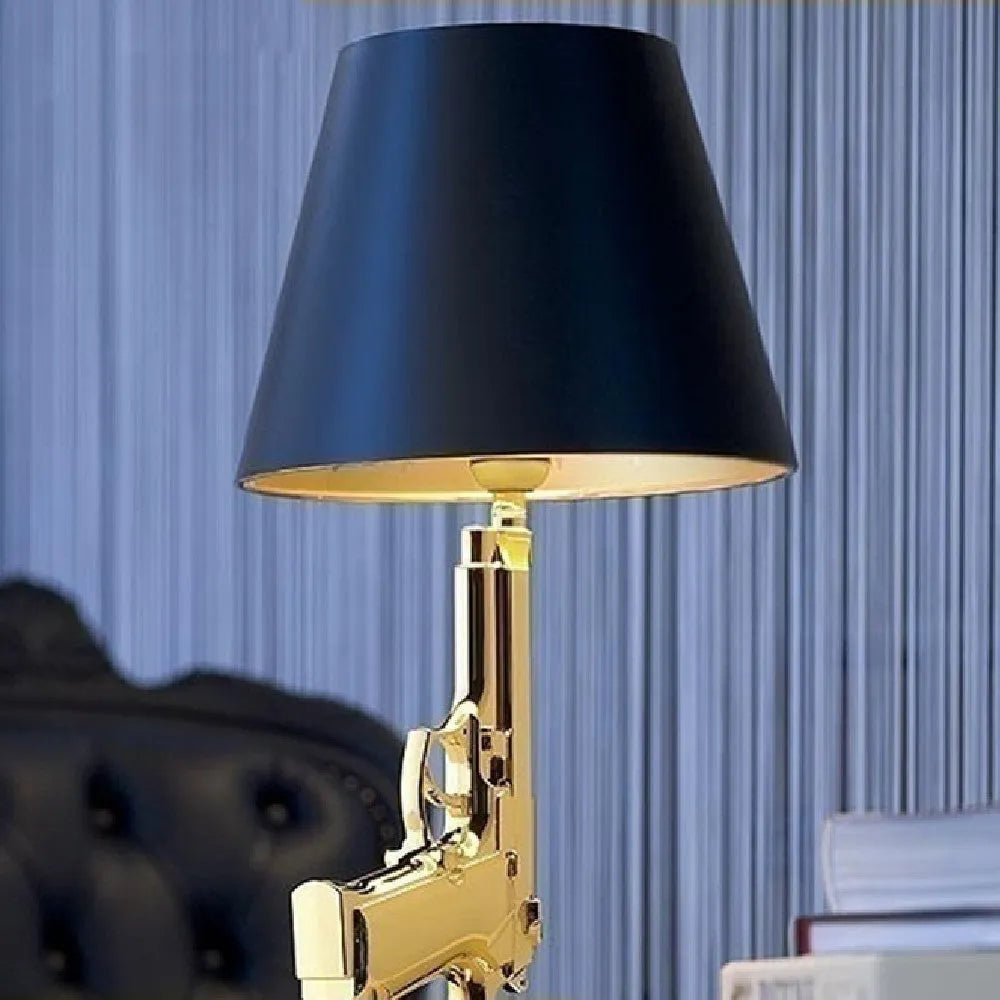 Modern creative Nordic desk lamp with resin base, plated gold finish, 235x425mm