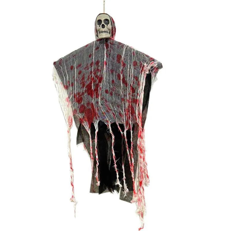 Blood-dyed luminous skull hanging ghost Halloween plastic decoration for outdoor display