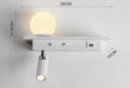 Bedside lamp with USB port shelf acrylic body PMMA lampshade wall-mounted modern design warm light