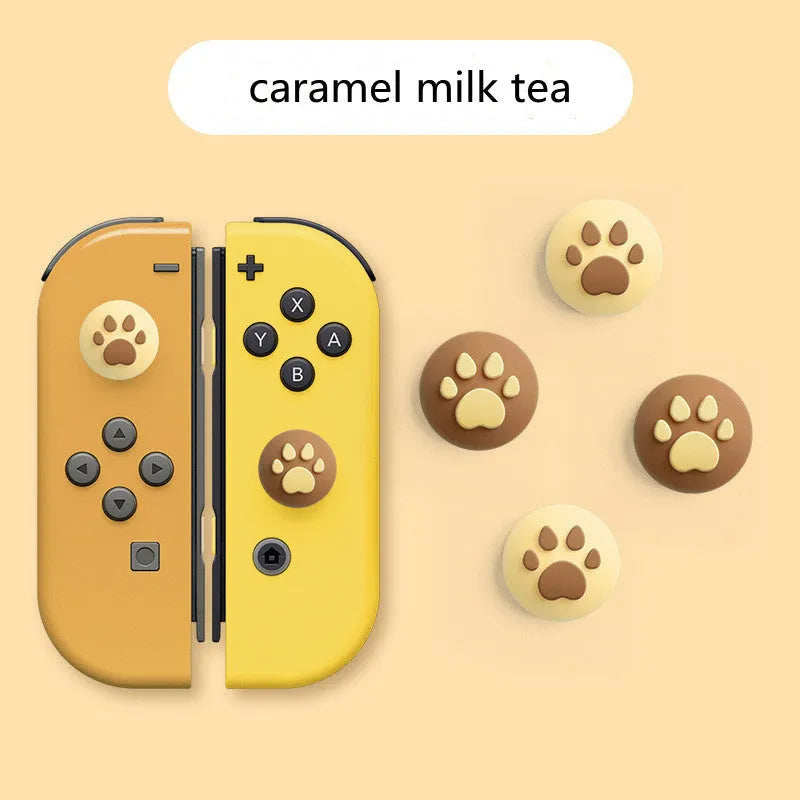 Set of four silicone thumbstick grip caps for Nintendo Switch Lite Joycons in assorted colours.