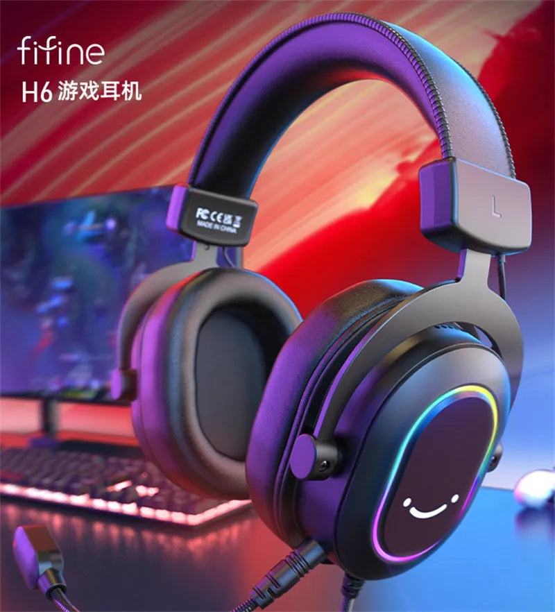 Black wired gaming headset with 50mm driver unit and USB connector for PC gaming and media