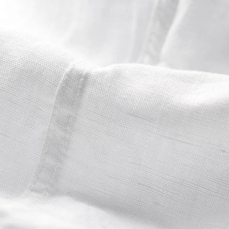 Men's square collar Japanese style cotton blend shirt in loose fit short sleeve design