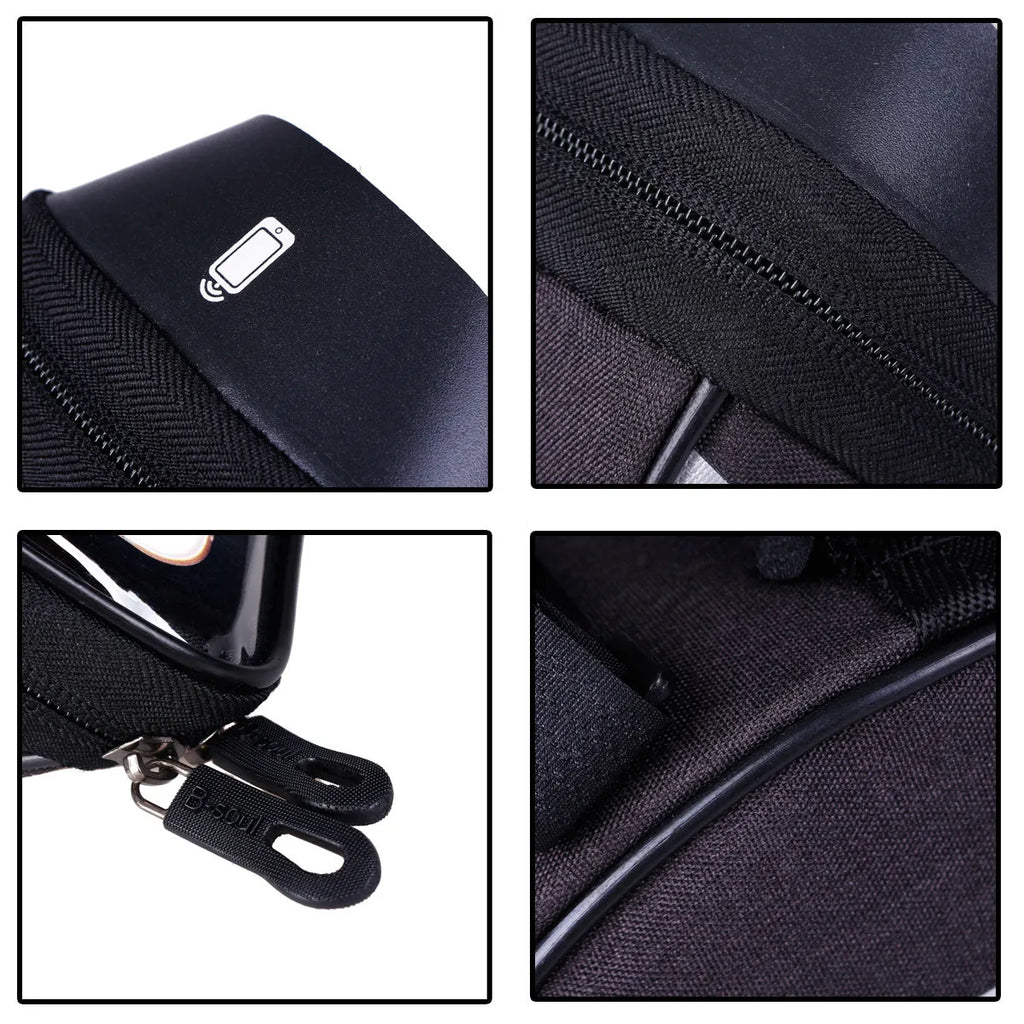 B-SOUL bicycle mobile phone bag with 7-inch touch screen, light barrier design, 18.5 x 9.5 x 8.5 cm, available in red, grey, black, and blue