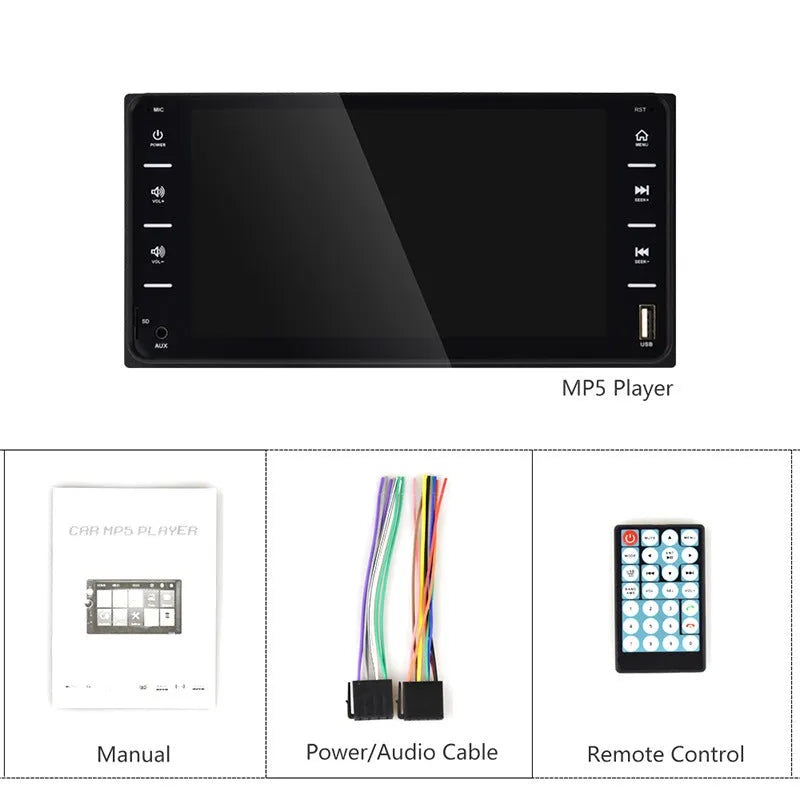 7 inch black car MP5 player touchscreen for Toyota Corolla with physical buttons