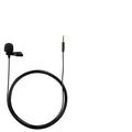Wired lavalier microphone with clip attachment and carrying case for voice recording