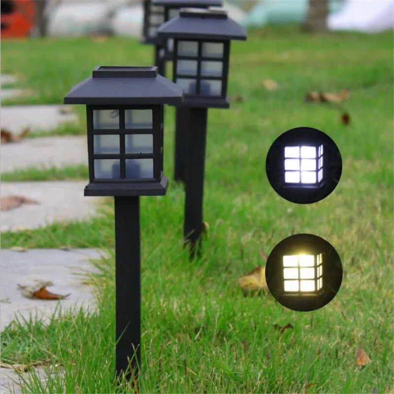 Solar square garden light IP44 LED 0.6W 85x360mm in white, warm white or RGB for lawn and courtyard