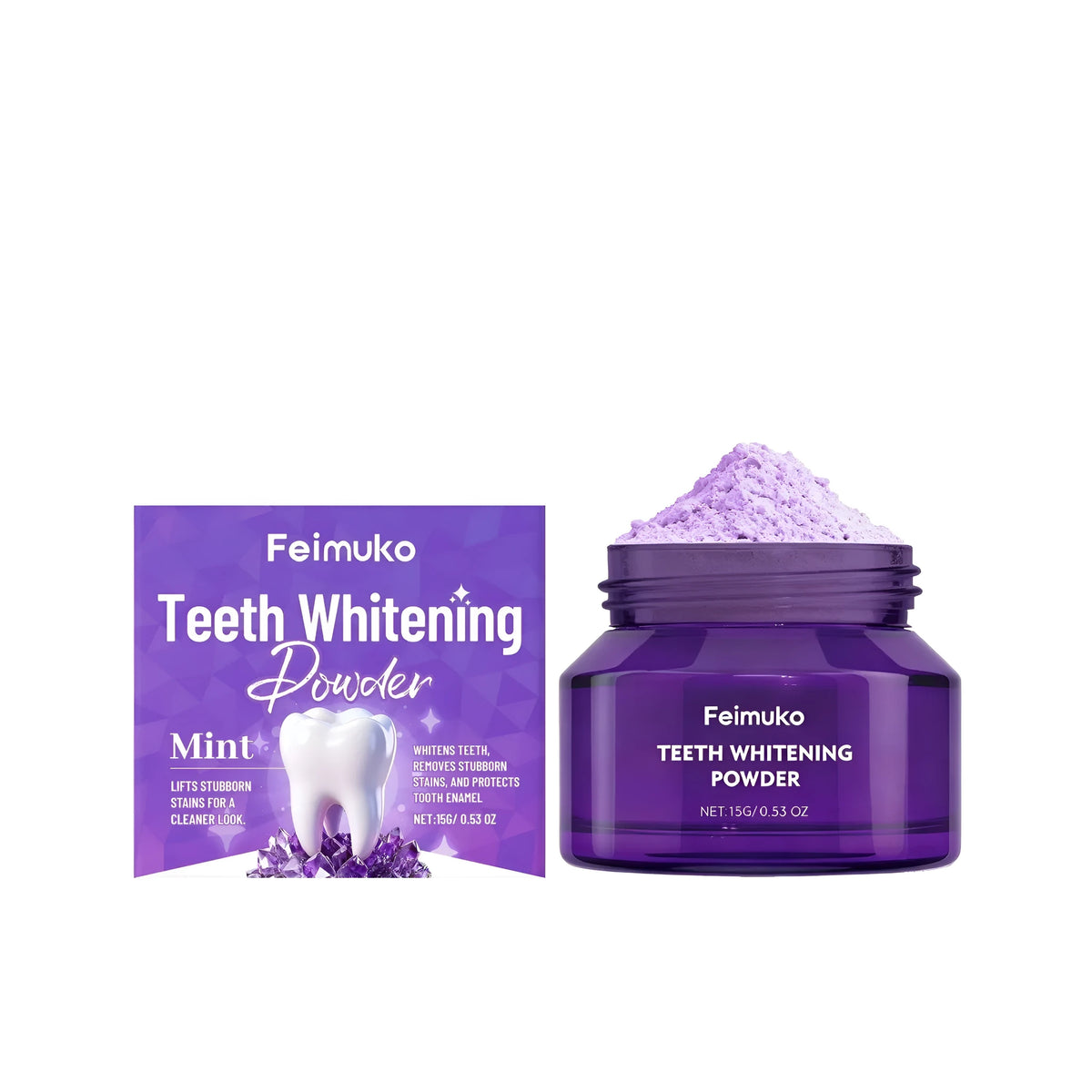 15g teeth whitening powder container with hydroxyapatite for gentle stain removal