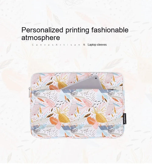 White waterproof PU leather 14 inch laptop inner bag showing its slim sleeve design.