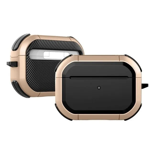 Black TPU and PC protective shell case for Apple AirPods Pro charging case