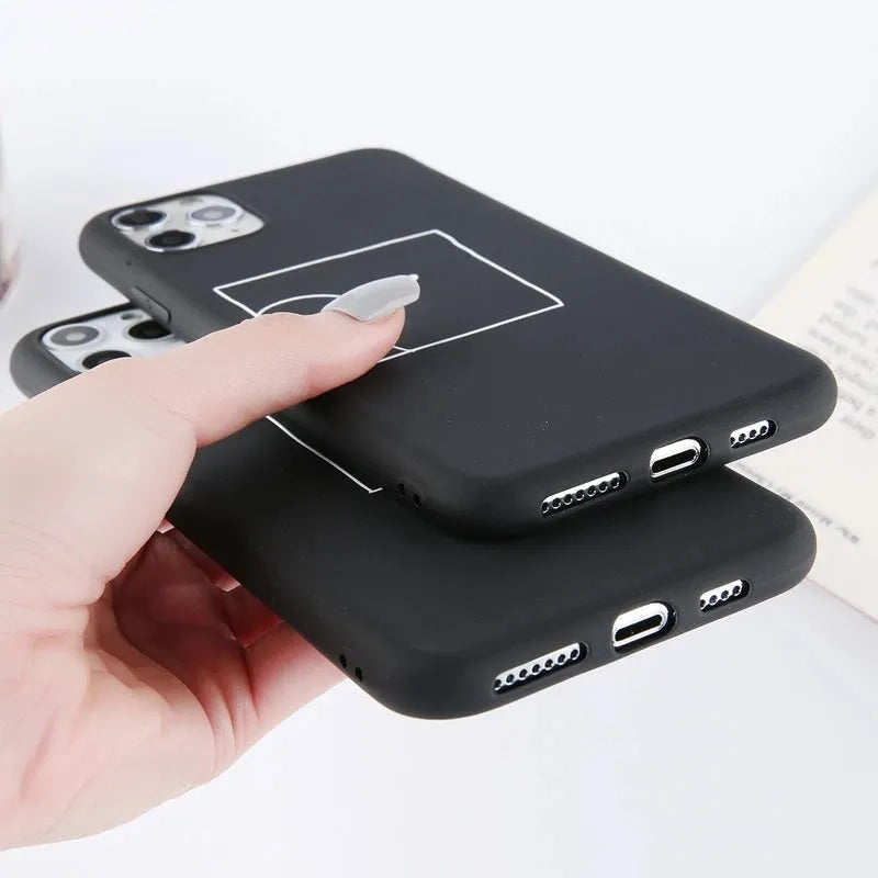 Silicone phone case with Always and Forever print for iPhone, European American style in black