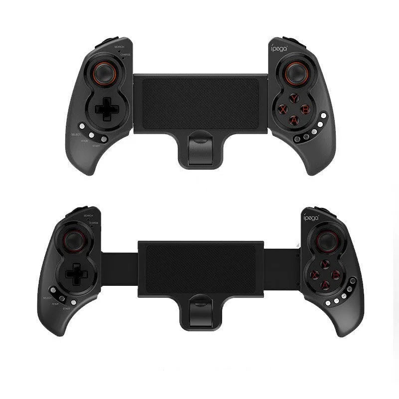 Wireless telescopic gamepad controller extended to hold mobile phone with ABS plastic construction