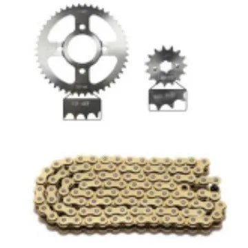 DM200 iron motorcycle chain wheel set front and rear sprockets in black finish