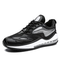 Men's summer air cushion casual shoes in Space Black with height increase feature and rubber sole