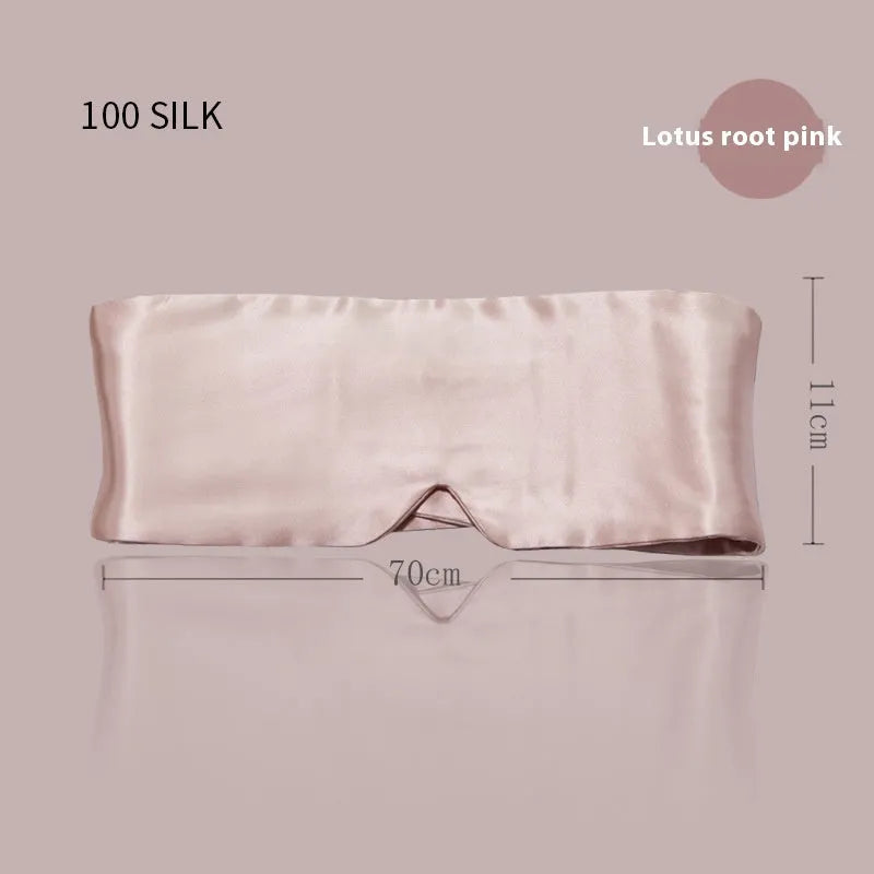 Mulberry silk sleep mask in champagne gold colour for light blocking and eye protection.
