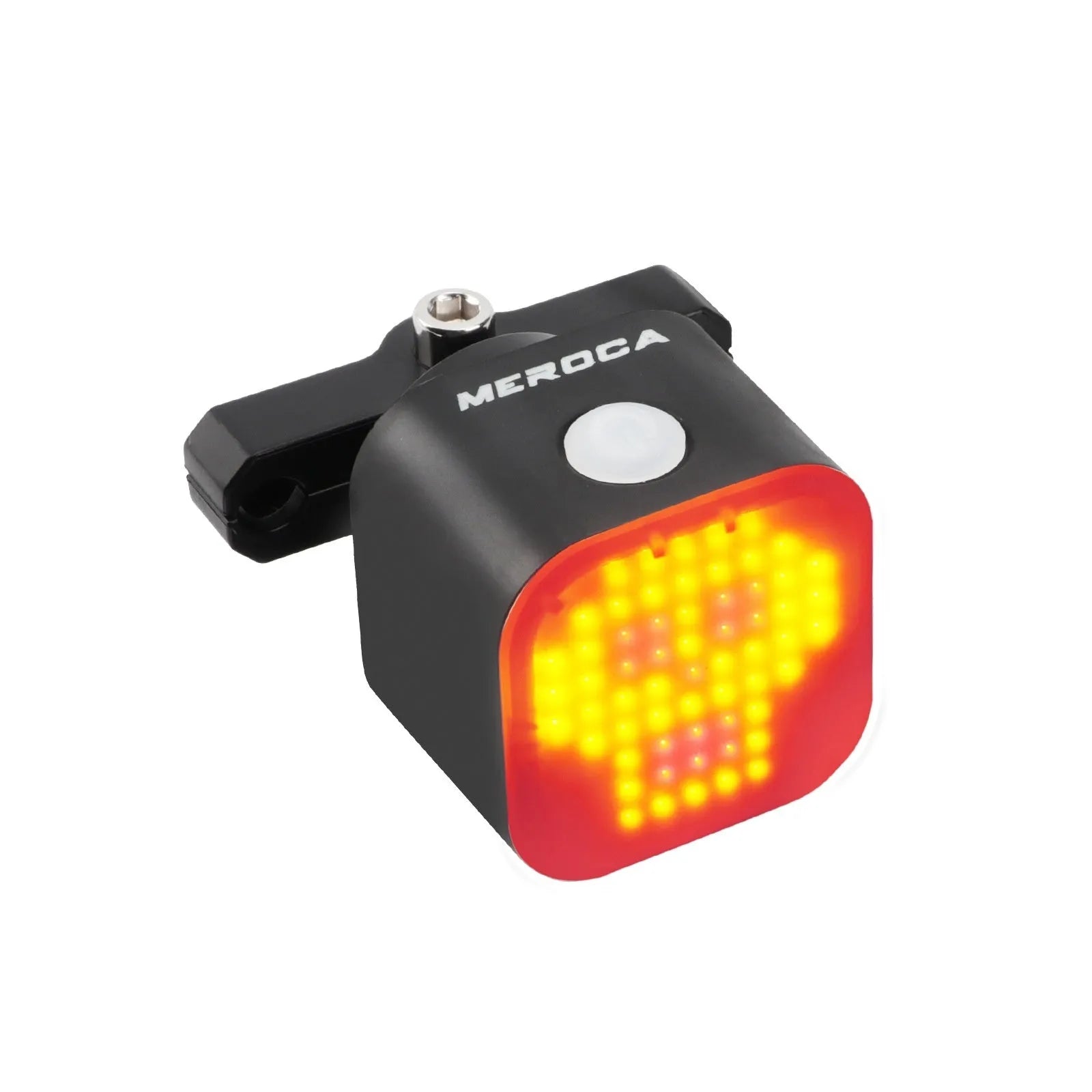 MEROCA bicycle intelligent brake sensing tail light with facial expression lens and seat tube mounting bracket