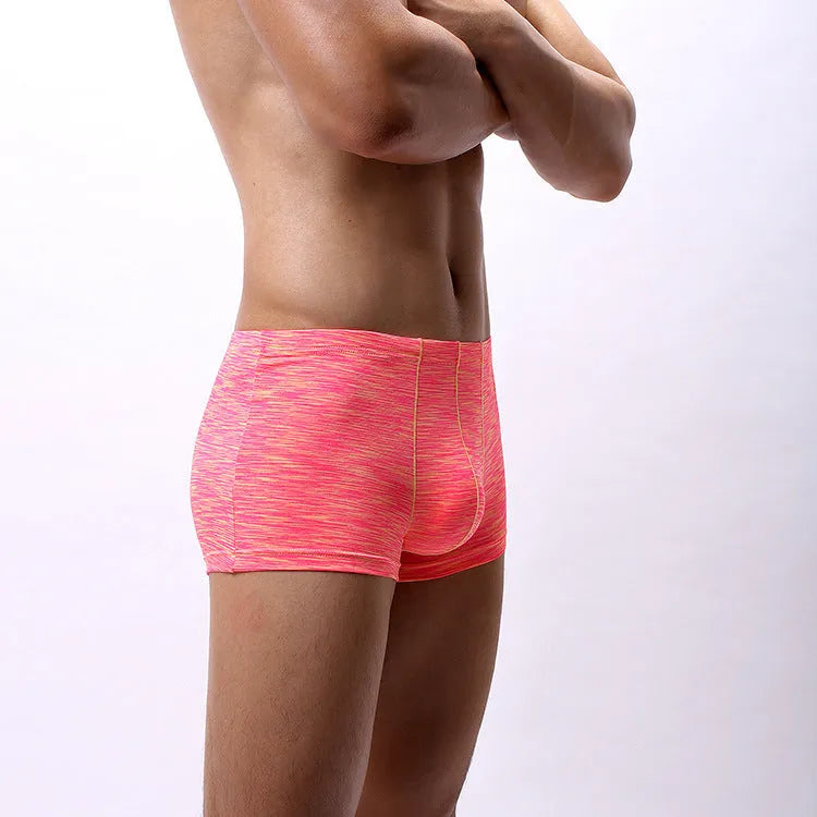 Cotton boxer shorts for men in slim fit, available in black, grey, blue, pink, and green, sizes M to XXL