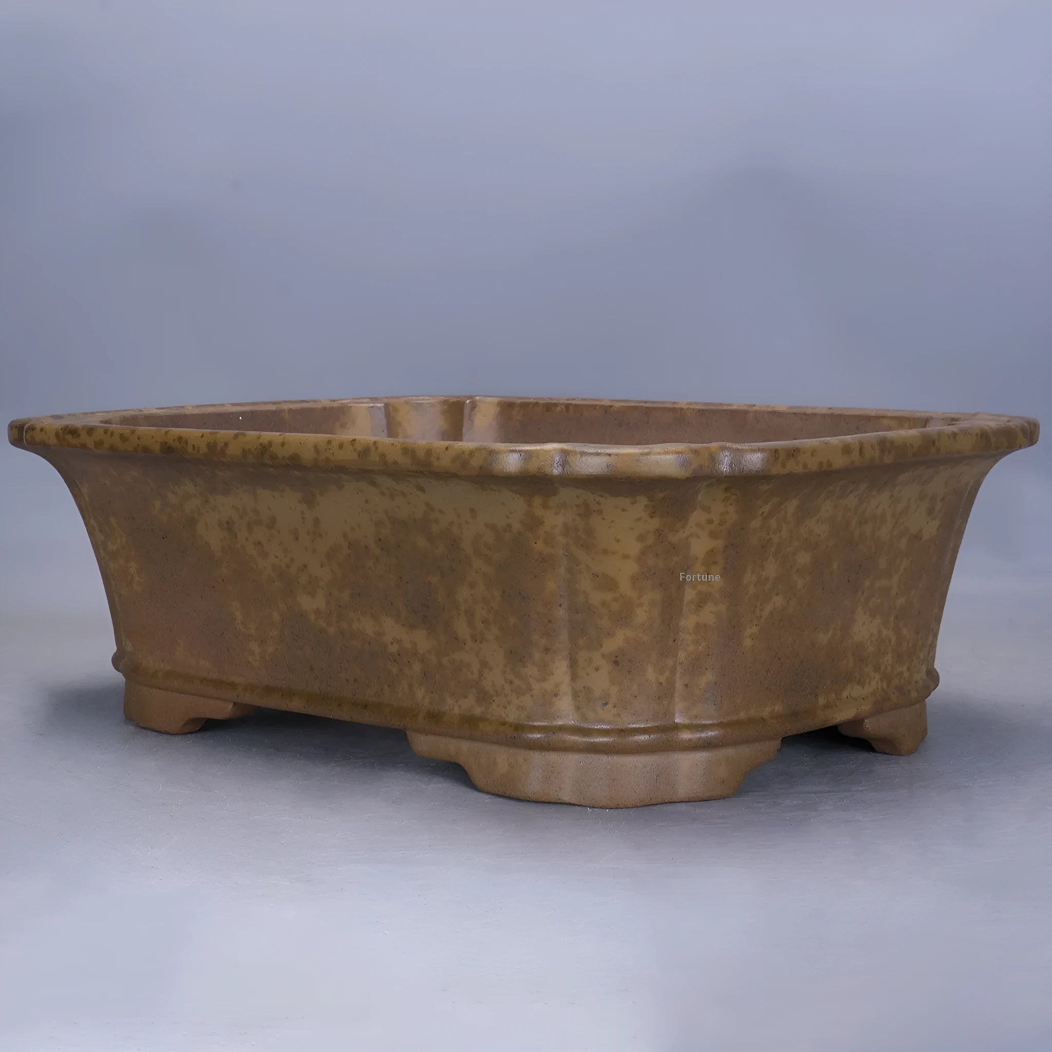 Large rectangular purple sand flowerpot with a double pumping angle design, shown on a floor.