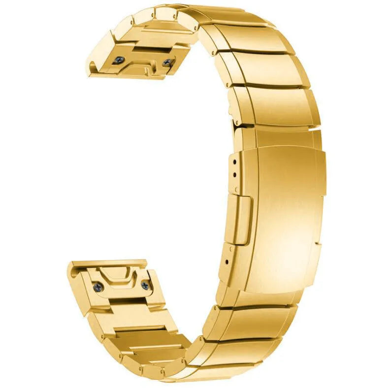 Stainless steel watch band for Garmin Fenix 3 and Fenix 5X in silver, black, gold, or rose gold