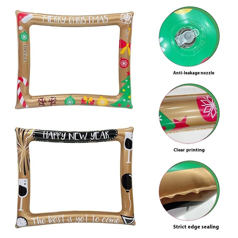 Christmas inflatable photo frame PVC creative photography prop for parties and events