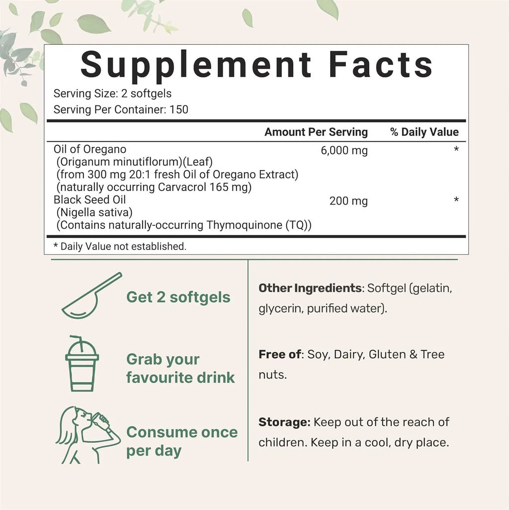 Pack of Butter Black Seed Oil Soft Capsules, 180 or 300 count option