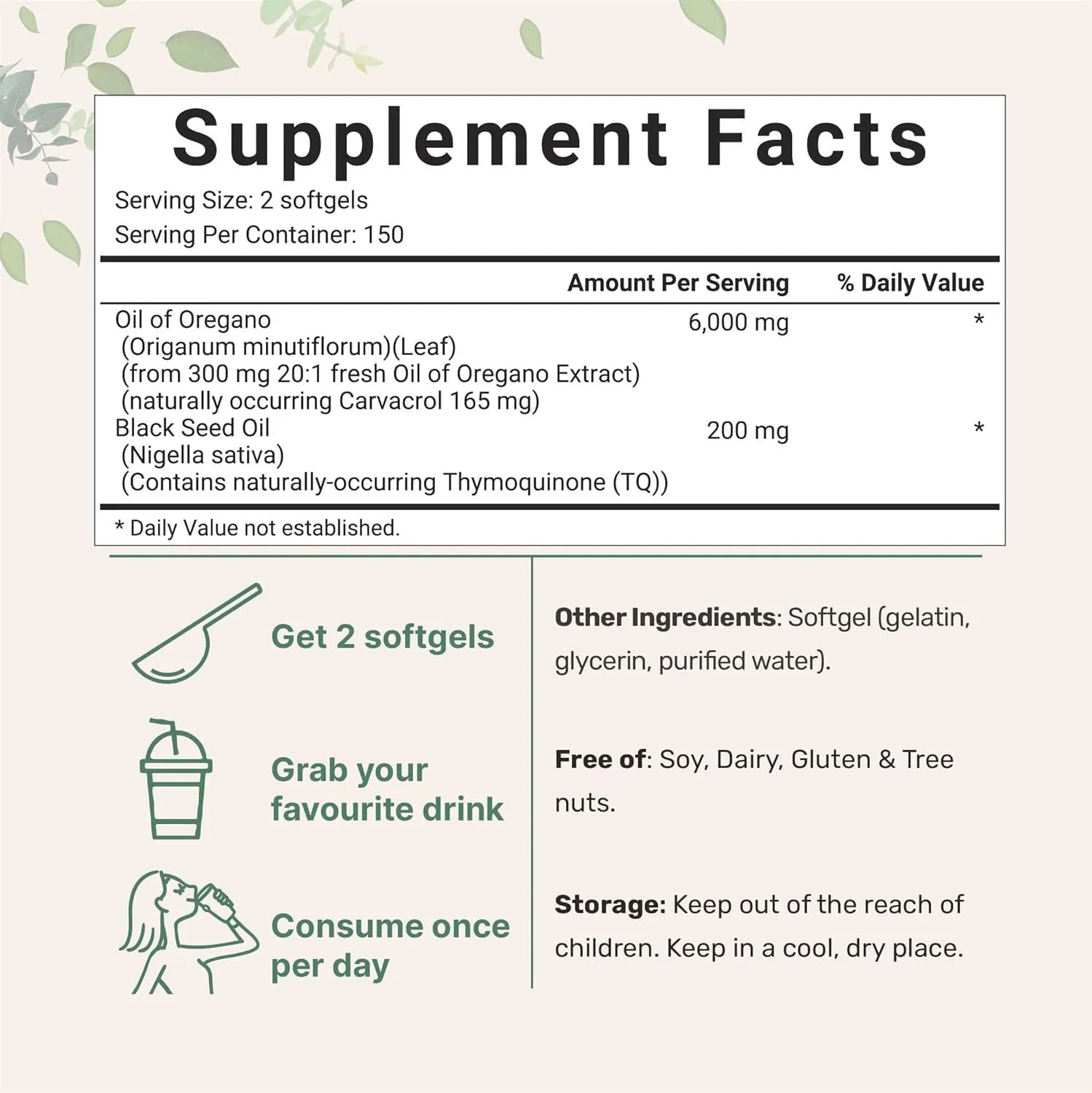 Pack of Butter Black Seed Oil Soft Capsules, 180 or 300 count option