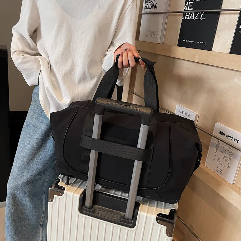 Oxford cloth crossbody bag for yoga and outdoor travel in solid colour