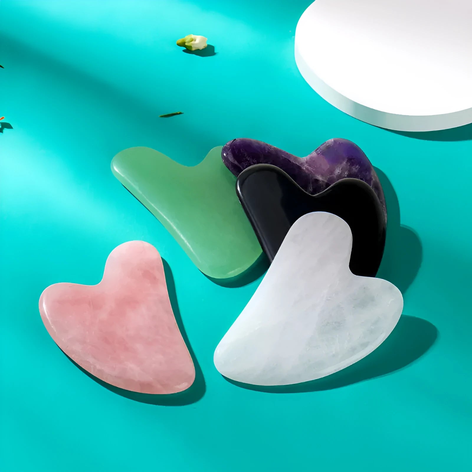 Crystal jade gua sha board in various colours for health massage
