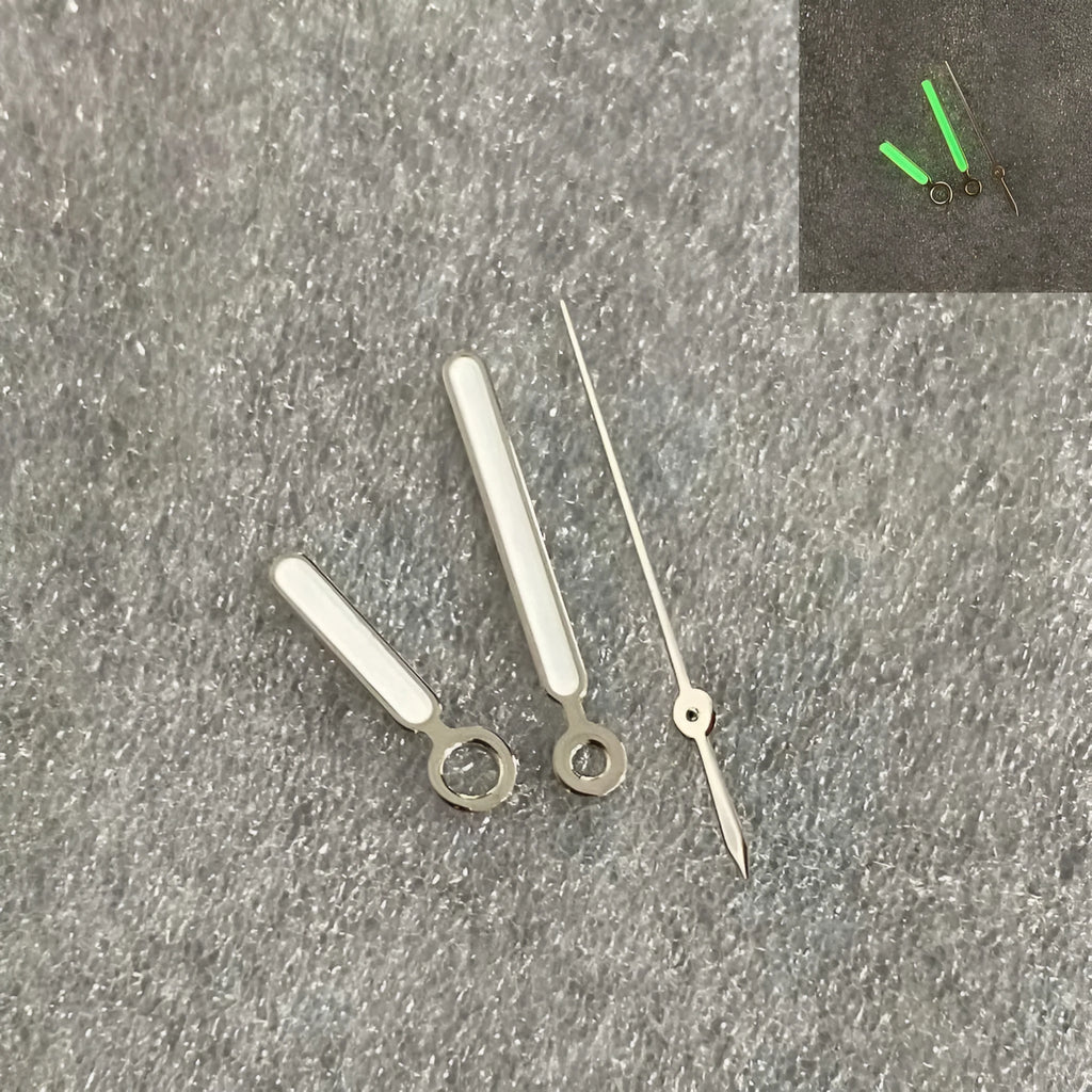 Watch accessories 3-piece set NH35 pointer silver edge white 8.2x12.5x13mm