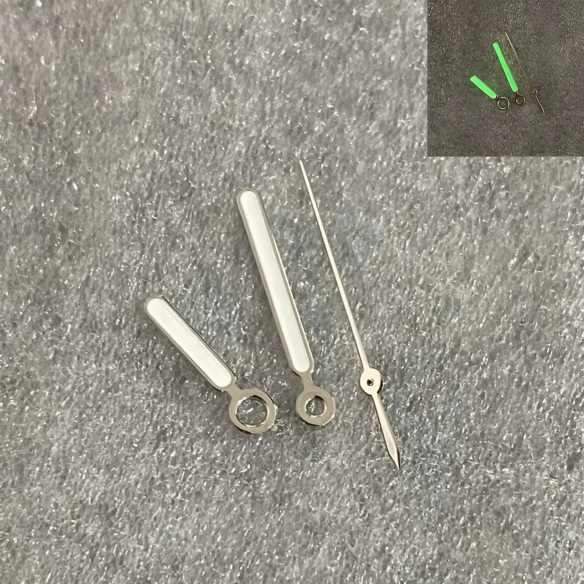 Watch accessories 3-piece set NH35 pointer silver edge white 8.2x12.5x13mm