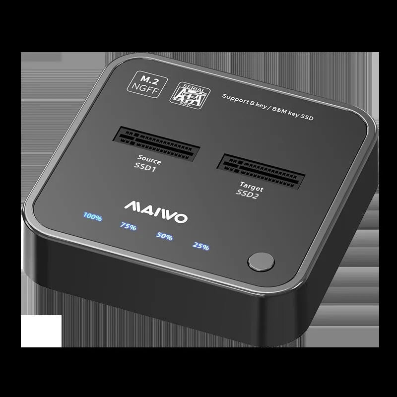 MAIWO K3016 M.2 solid state hard drive dock copier with data cables and power adapter