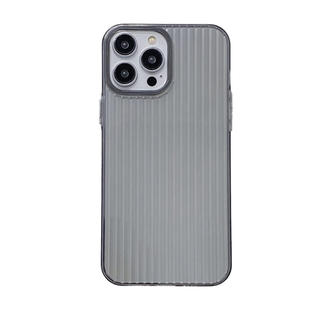 Ripple transparent soft phone case with clear corrugated pattern on an iPhone