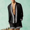 Men's slim fit casual summer set with long sleeve shirt and matching shorts in various colours
