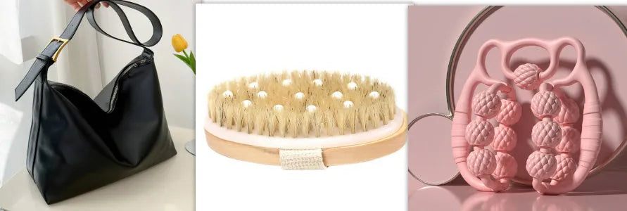 Bear double row ring clip leg massager in cherry powder pink, bubble green, and milk shell purple colour options