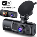 Standard black 1080p dash cam for cars with front and rear recording.
