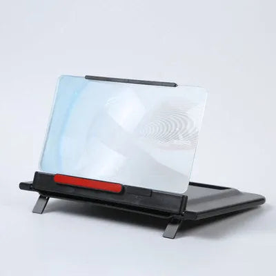 12-inch black pull-out screen amplifier showing horizontal and vertical positions with magnification lens