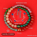Handmade women's natural duobao crystal bracelet with double ring geometric design in five elements colours