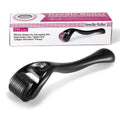 Black and purple titanium derma roller with 540 needles for microneedling face scalp beard