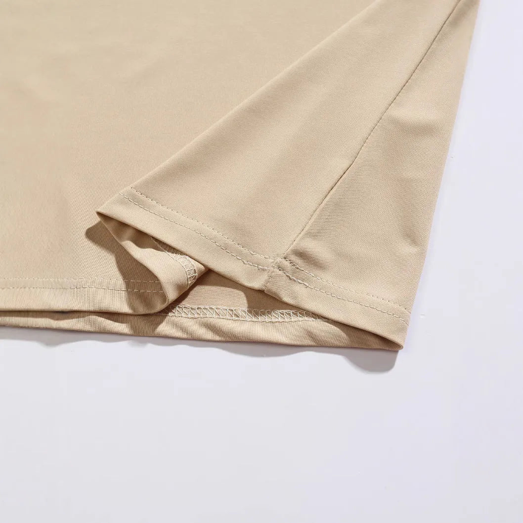Men's casual button short sleeve business lapel shirt in solid colour polyester loose fit, sizes S to XXL