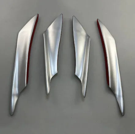 Set of four carbon fibre look bumper air knife blades for automotive modification in various colour options