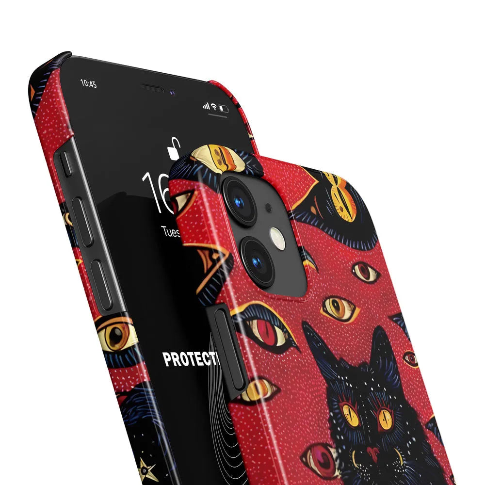 Retro cat eye design iPhone case in frosted hard shell for iPhone protection